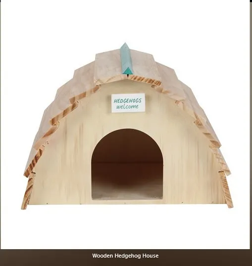 adorable wooden hedgehog houseH20.5cm x W30cm x D30cm