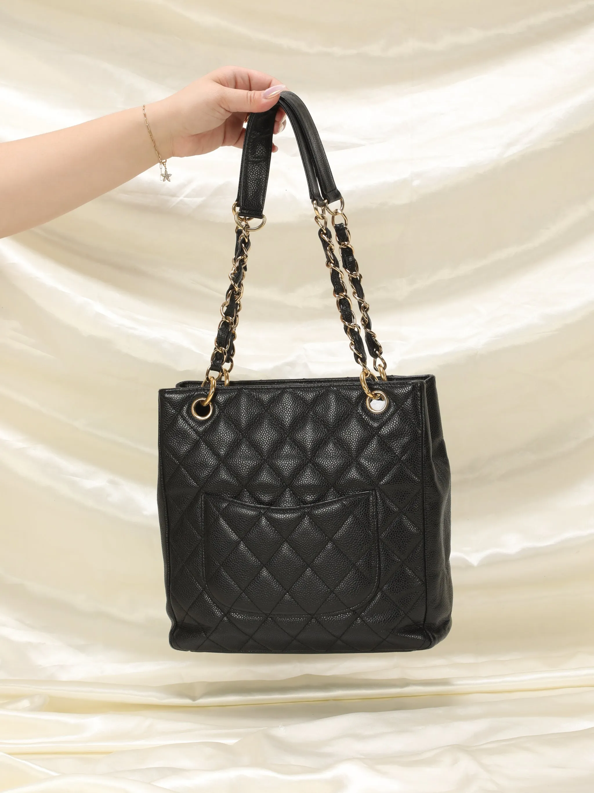 CL Timeless Caviar Small Bucket Tote