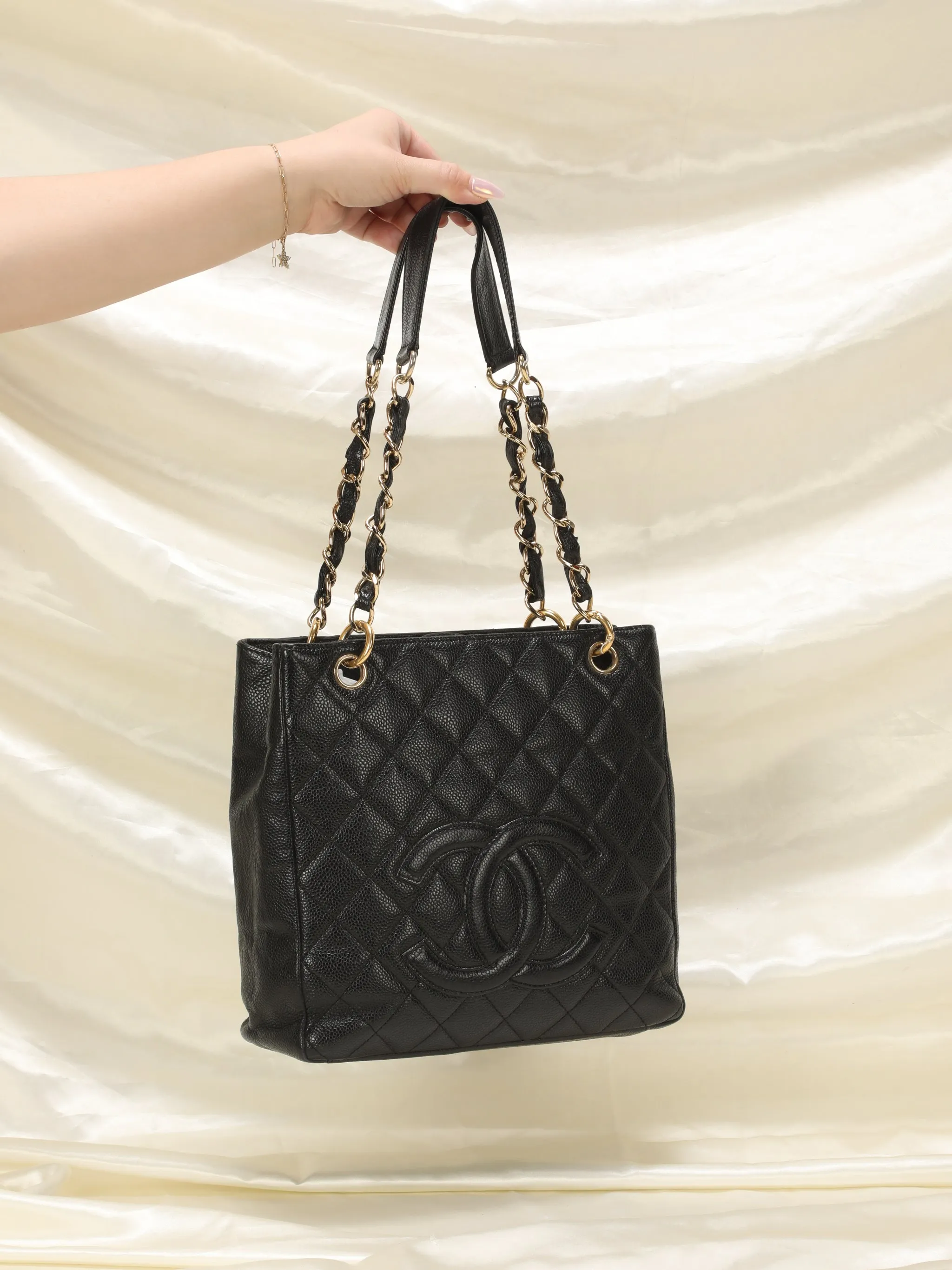 CL Timeless Caviar Small Bucket Tote