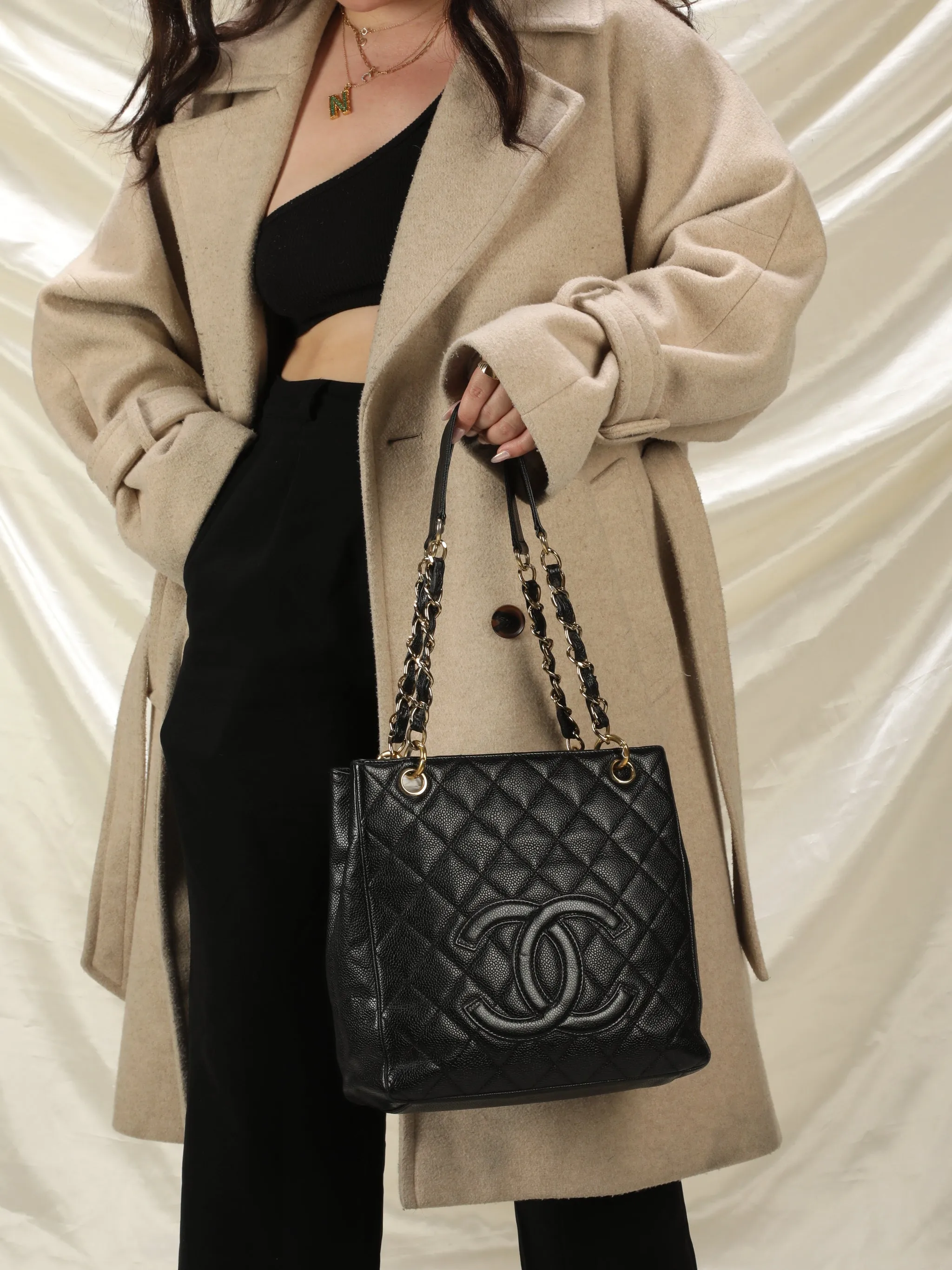 CL Timeless Caviar Small Bucket Tote