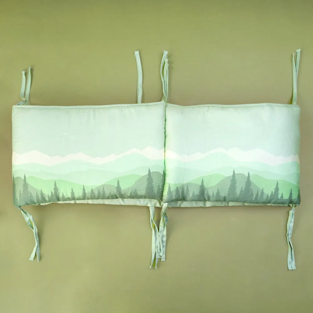 Fancy Fluff Organic Cot Half Bumper- Woodland
