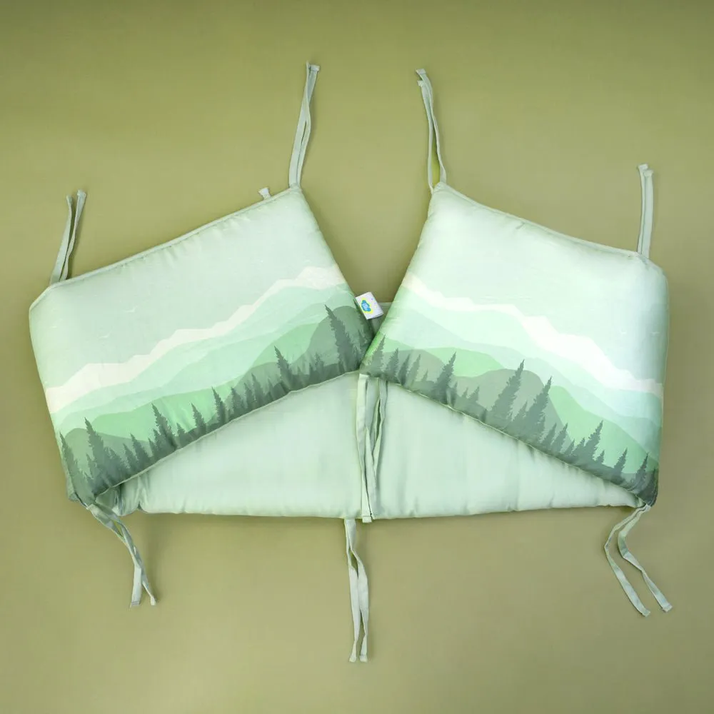 Fancy Fluff Organic Cot Half Bumper- Woodland