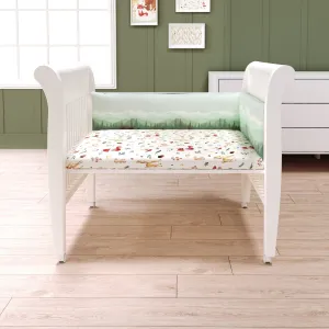 Fancy Fluff Organic Cot Half Bumper- Woodland