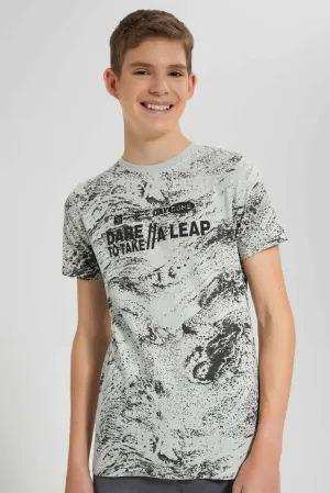 Grey And White Marble T-Shirt