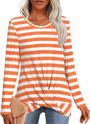 HOTGIFT Women's Pullover Sweaters Winter Tunic Tops Long Sleeve Crewneck Shirts Casual Comfortable Blouse