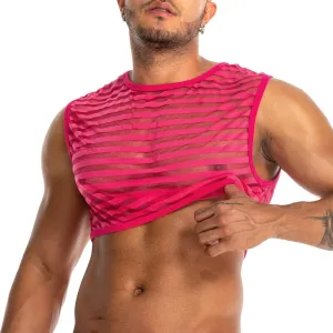 Men's Sexy Mesh Crop Tank Top for Party and Clubwear
