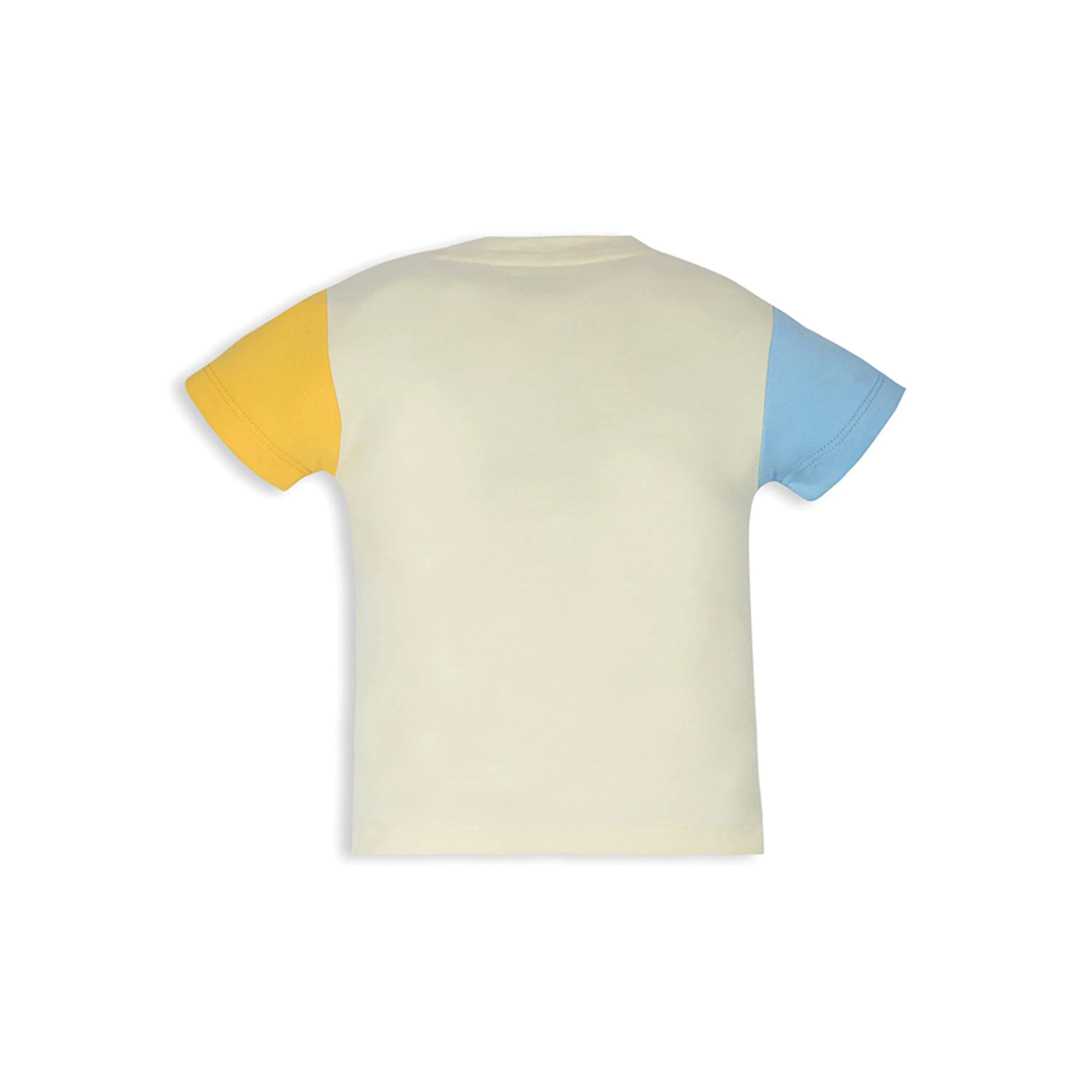 My Milestones Bio-Wash 100% Cotton Short Sleeves Color Block Tee with Matching Shorts and Farm Print - Multi