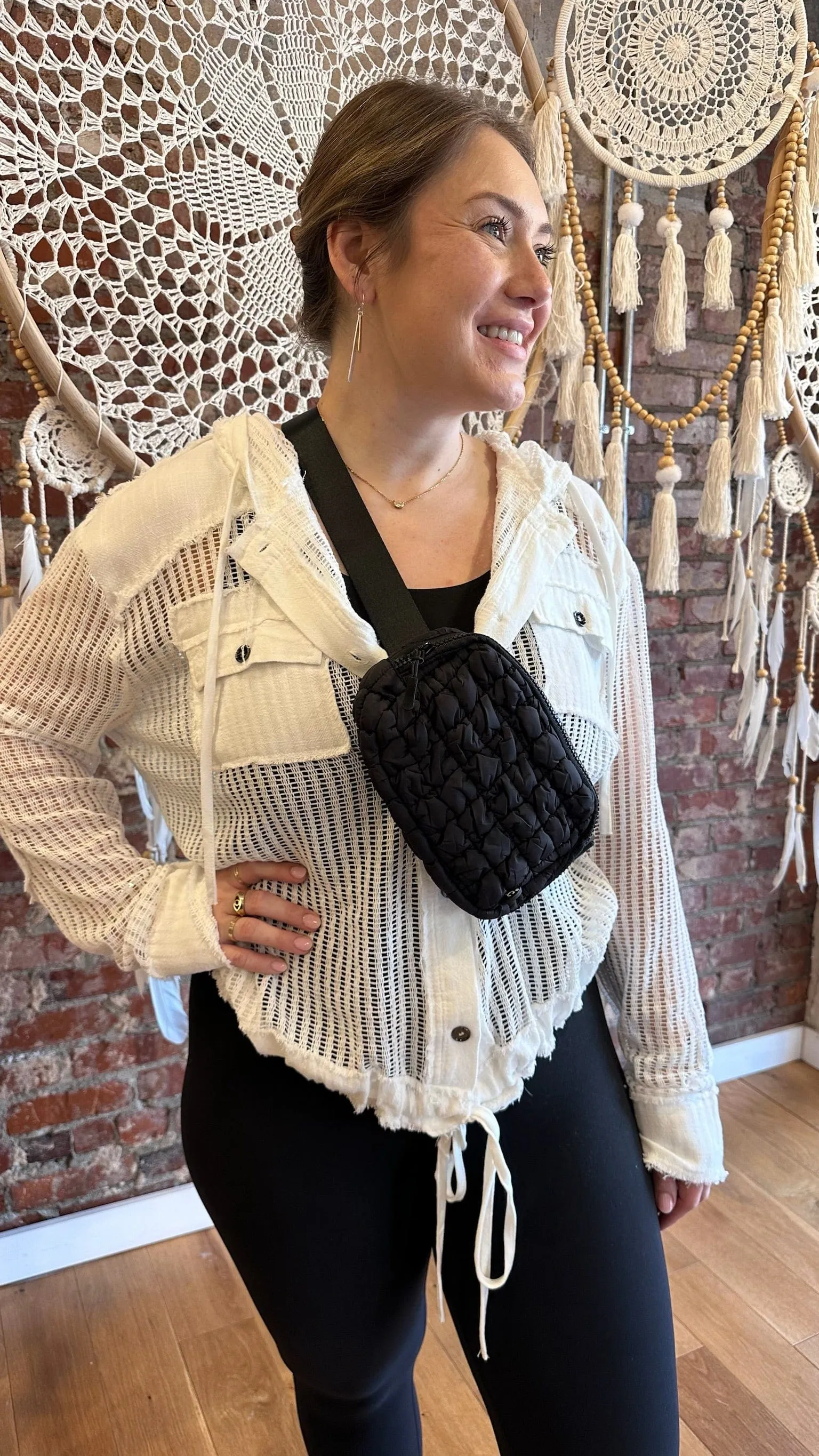 Quilted Puffer Sling Bag