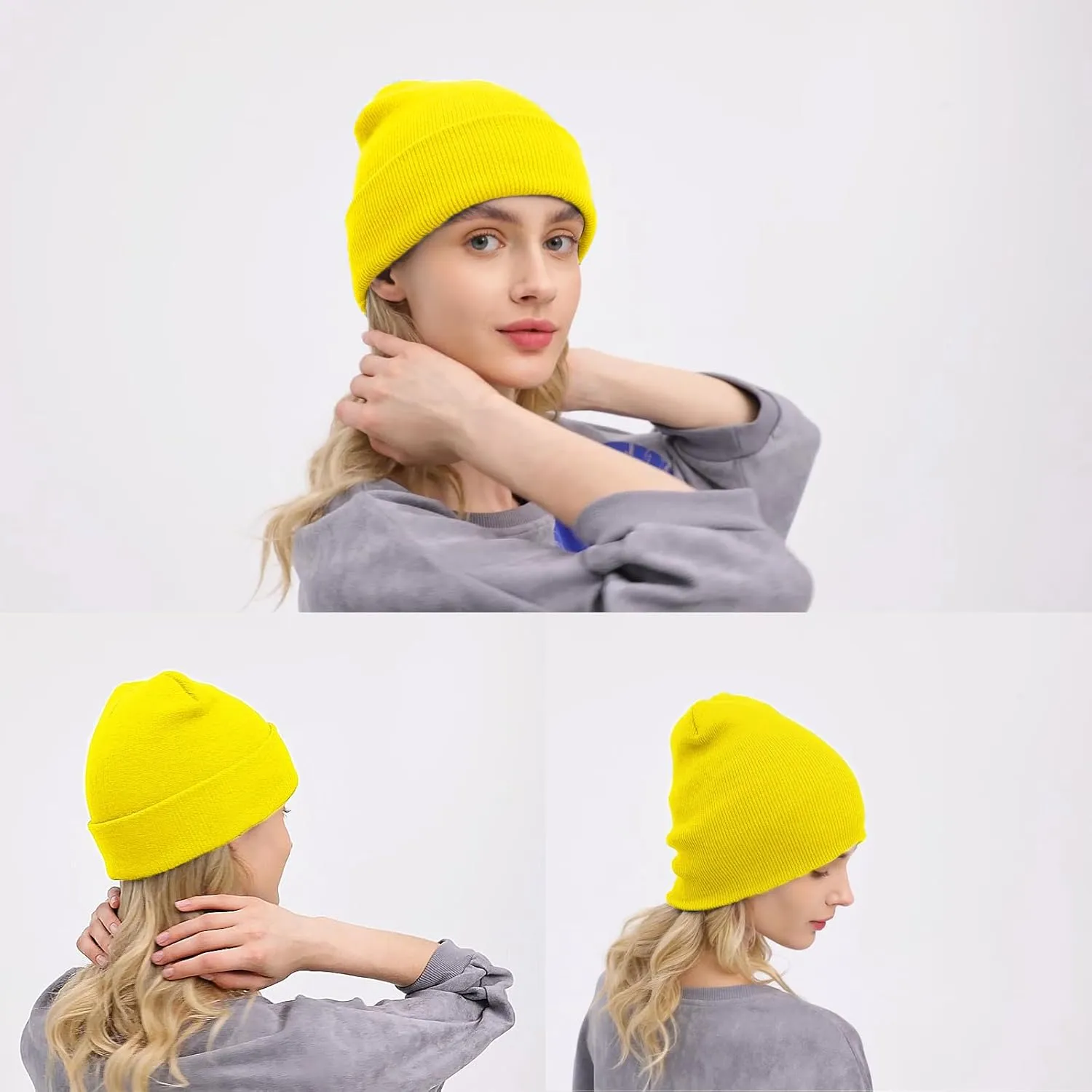 Ruqizhi Beanie Hats for Men Women Slouchy Beanie Hats Winter Knit Cuffed Beanie Soft Hat