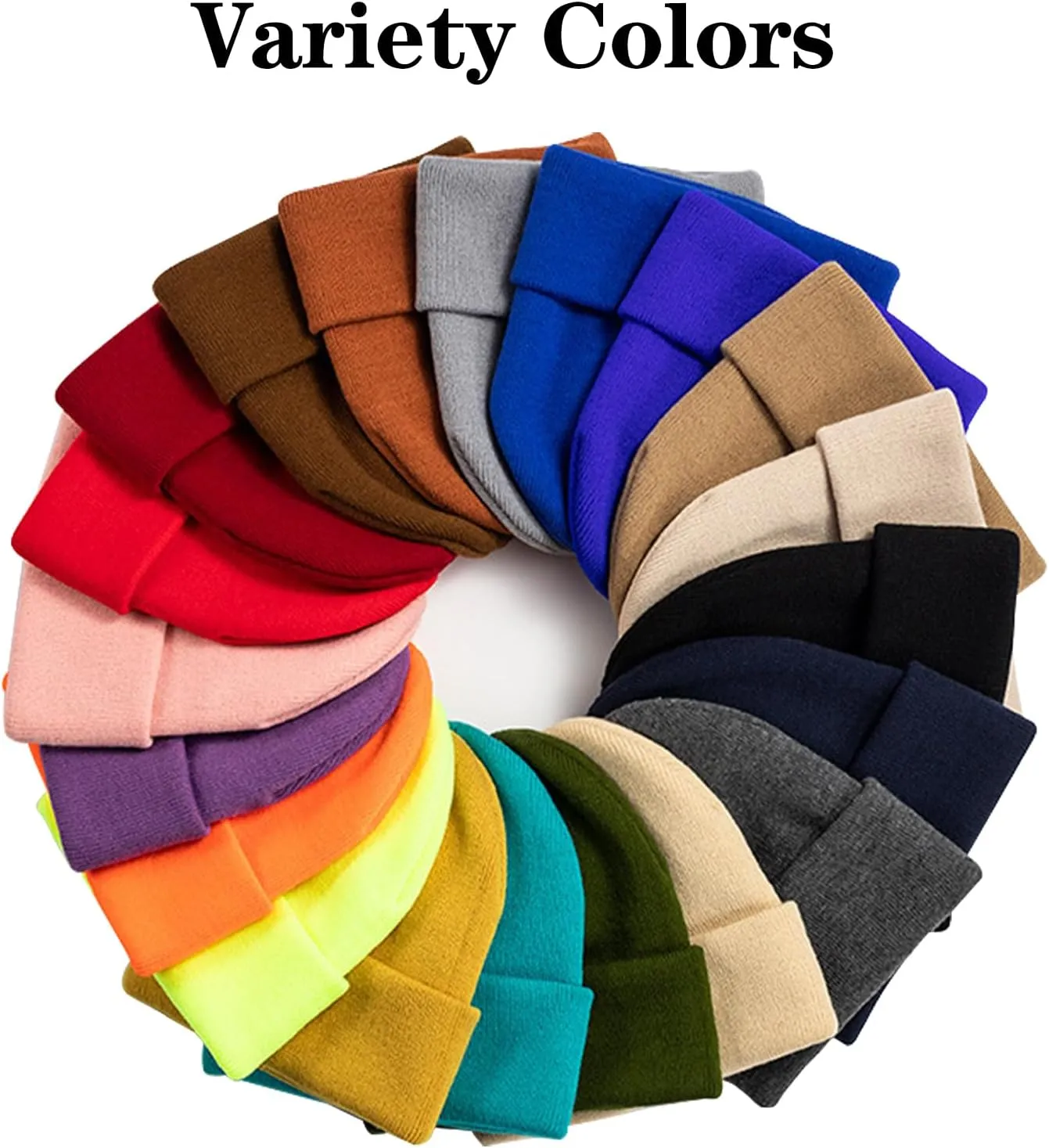 Ruqizhi Beanie Hats for Men Women Slouchy Beanie Hats Winter Knit Cuffed Beanie Soft Hat