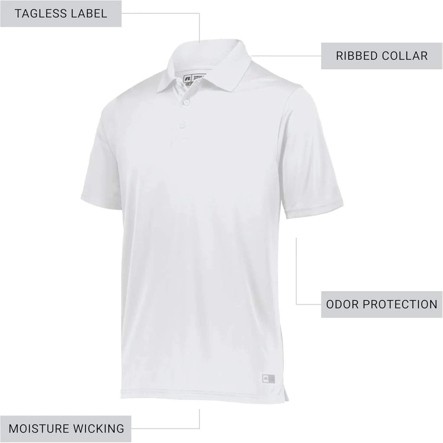 Russell Athletics Men's Dri-Power Performance Polo - Premium Dri-Fit Shirt, Perfect for Golf, Tennis & Athletic Activities