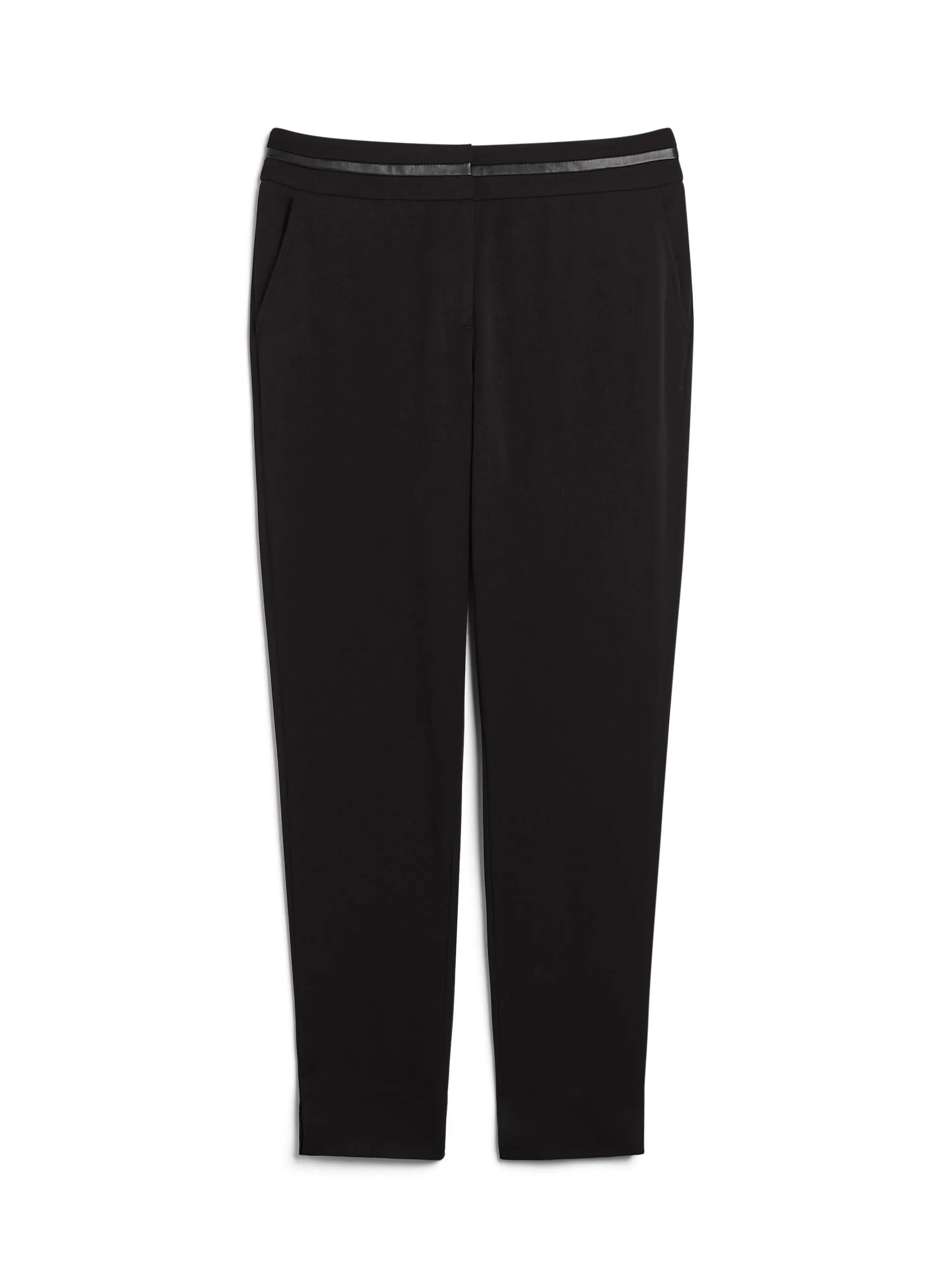 Vegan Leather Detail Pants