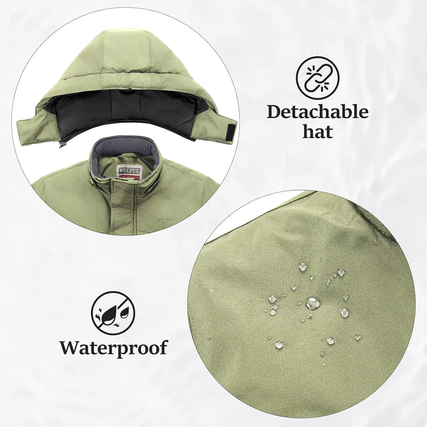 WULFUL Kid's Waterproof Ski Jacket Warm Fleece Hooded Boy's and Girl's Winter Snow Coat Outwear,Windproof RainCoat
